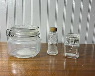 149 trioofsmallglassstoragejars