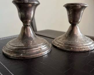 338 pairofsterlingsilverweightedcandles