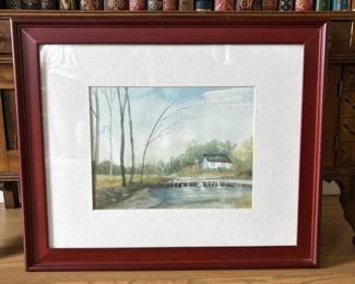 046 23x19framedwatercolorruralkentucky