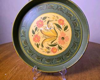 169 vintagehandpaintedmetaltraywithflo