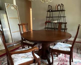 337 vintagesplitpedestaldiningtableset