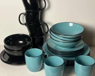 323 mainstayshomeblackbluedinnerwareset