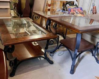 099 ornatescrollironandwoodcoffeetable