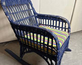 061 vintagebluechildwickerrockingchair