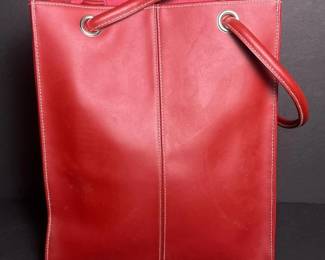 287 lillianvernonredleathershouldertote