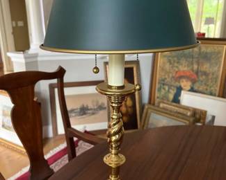 348 brassbouillottetablelampwithgreenm