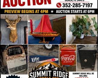 Victor safe, antiques, collectibles, taxidermy, vintage auto parts, RC XL wooden sailboats, plants, etc.