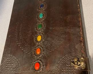 Leather Bound & Colorfully "Bejeweled" Mystic Scrapbook