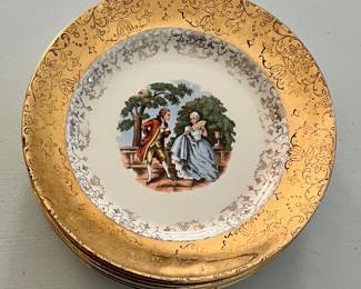 vintage Sabin Crest O' Gold dinnerware w/22k gold rim