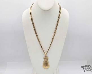 794 10kt Gold Necklace and Pendant, 32.0g