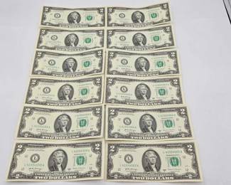 1532 2017A US $2 Dollar Bills