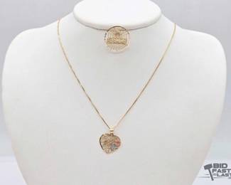 813 10kt Gold Necklace and Earring 3.1g