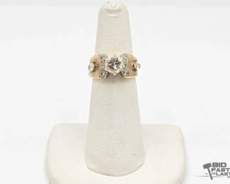 703 14kt Gold Ring with Diamonds 7.6g