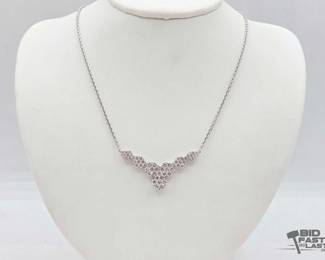 600 18kt White Gold Necklace with Moissanite 14.3g