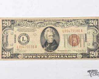 1500  1934 Hawaii Red Seal $20 Bill