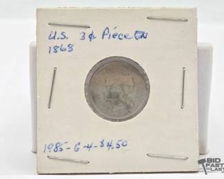 1404  90 Silver 3 Cent Coin