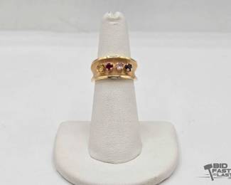 704  14kt Gold Ring with SemiPrecious Stones 6.5g