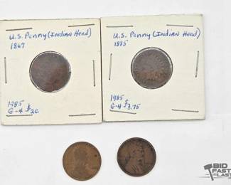 1604  US Indian Head and Wheat Pennies