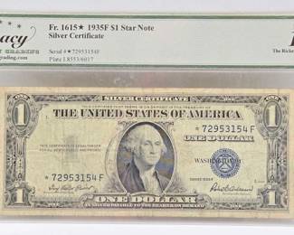 1518 Graded 1935F Silver Certificate