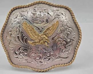 1910 Vintage Montana Silversmiths Western Style Belt Buckle