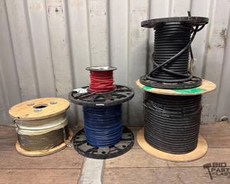 7032 4 Spools of Wire and 1 Spool of Cable