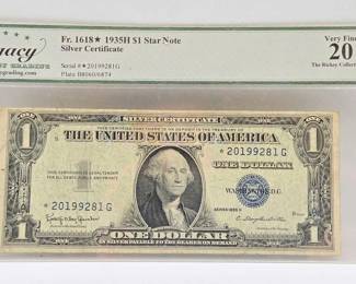 1516 Graded 1935H Silver Certificate