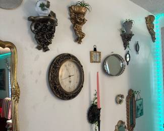 Gold mirrors and shelves galore!