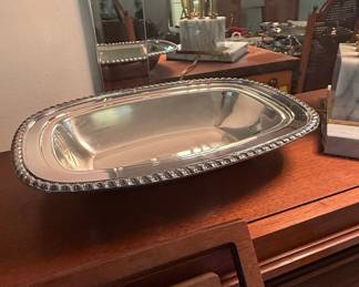 Reed & Barton Sterling Silver Platter with Beaded Rim