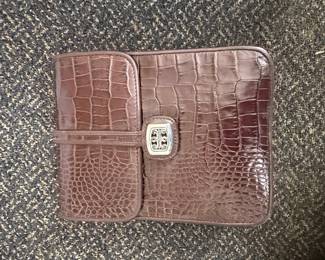 Brighton "One World" Croc Embossed Leather Shoulder Bag