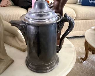 Silver Plated Coffee Pot or Teapot with Claw Handle