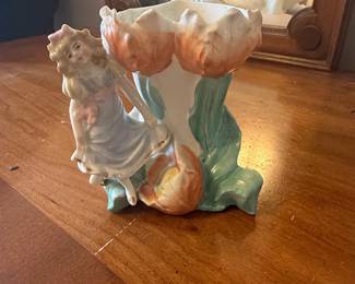 Victorian Figural Porcelain Spill Vase