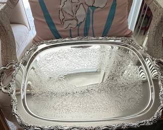 Vintage Gorham Silver Plate Footed Rectangular Serving Tray