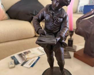 Bronze Figurine of a Young Scribe, possibly after Auguste Moreau