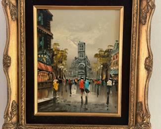 Marchand Parisian Street Scene Oil Painting