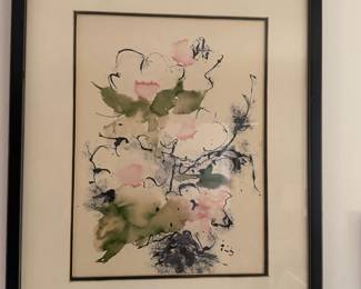 Abstract Floral Watercolor Painting