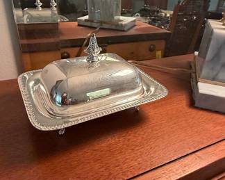 Silver Plated Butter Dish with Lid
