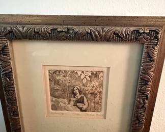Listening Etching by Sandra Mick