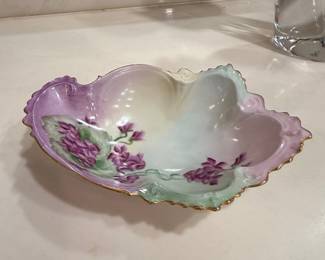 M.Z. Austria Porcelain Trinket Dish with Pink Floral Motif