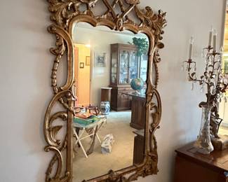 Vintage Atsonea Rococo Gilt Wall Mirror, c. 1940s