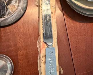 Jerusalem "Shana Tova" Engraved Stainless Steel Challah Knife