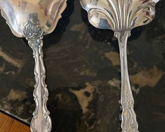 Sterling Silver Serving Spoons (Pair) - "Moselle" Pattern by International Silver Company