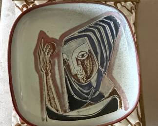 Philippe Lambercy "La Femme au Foulard" Ceramic Platter