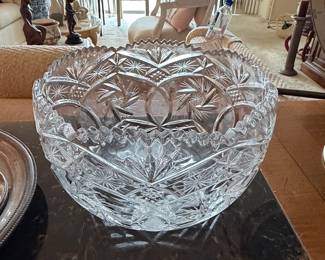 American Brilliant Cut Glass Punch Bowl
