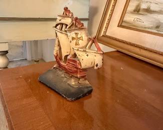 Cast Iron Spanish Galleon Ship Doorstop