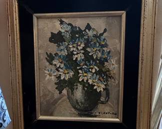 Floral Still Life Painting by V. Furlan