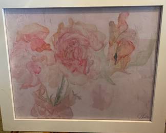 Floral Watercolor Painting by "Hee" - Peonies