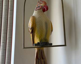 Carved Wooden Parrot Hanging Decor