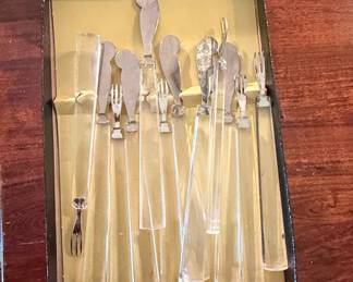 Vintage Lucite Handle Appetizer Set - Lifetime Cutlery