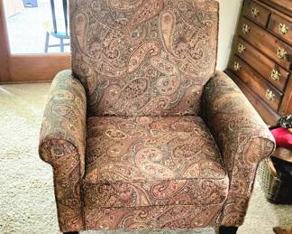 Multi-Paisley Design Rolled Arm Chair
