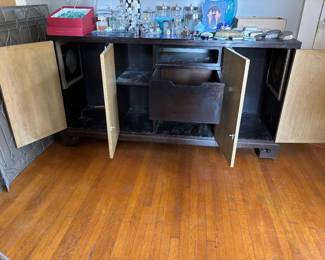 Inside the stereo cabinet
